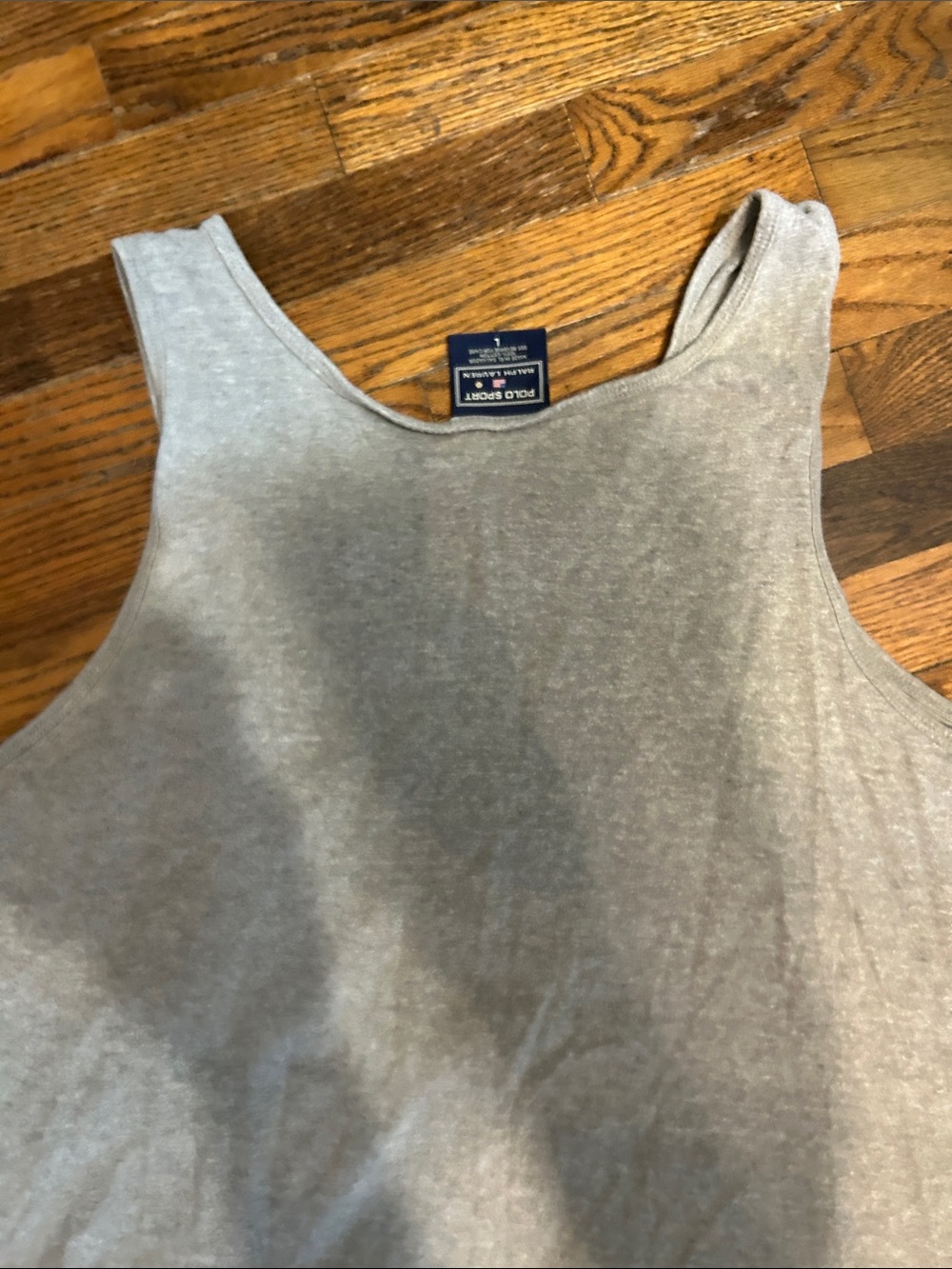 Polo by Ralph Lauren Gray Tank Top with Navy and Yellow Logo - Picture 5 of 5